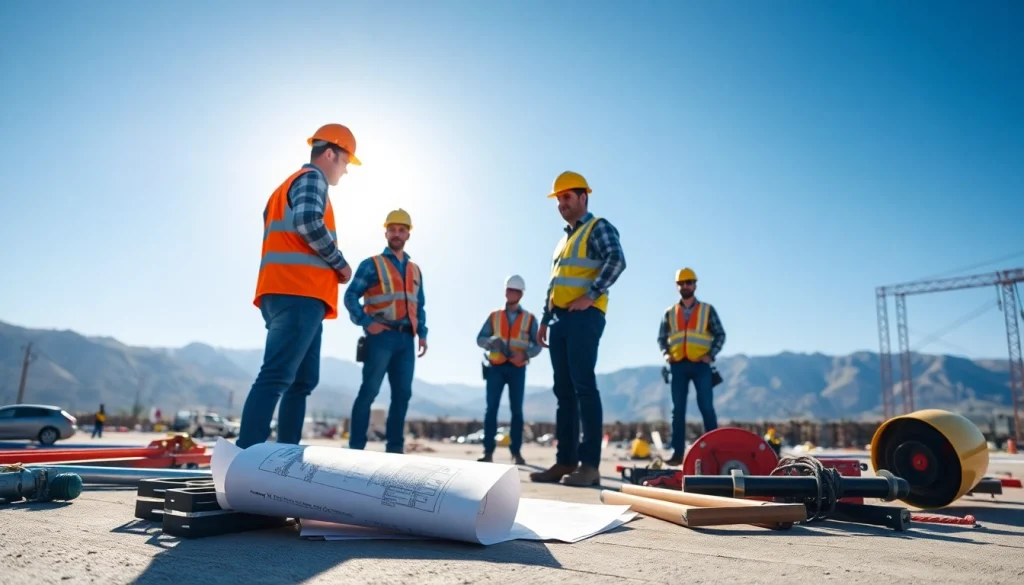 Showcase of the Southern California Contractors Association workers collaborating on a construction site.