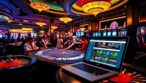 Engaging players experiencing excitement at the vb9 online gambling platform in a luxurious casino atmosphere.