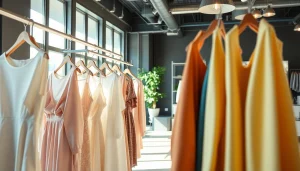 Rivelle fashion collection displayed elegantly in a boutique's inviting space.