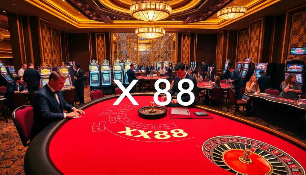 Experience the excitement of Baccarat at XX88's glamorous casino tables.