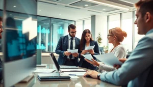 Team engaged in Contract Management discussions in a modern office environment.