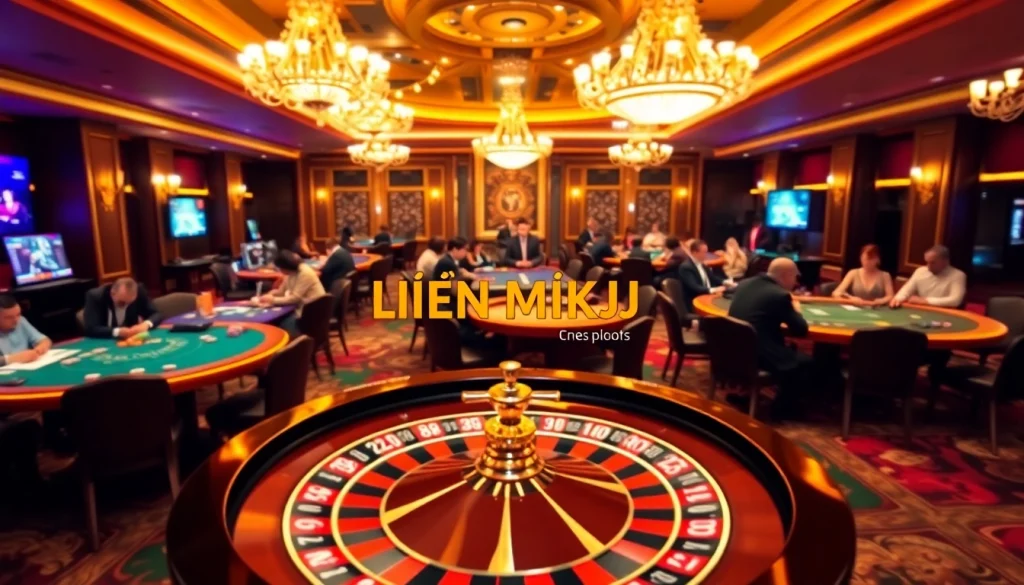 Engaged players at a KJC casino table experience the excitement of gambling.