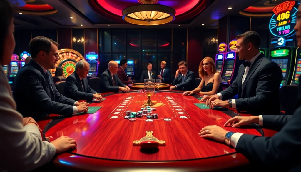Experience high-stakes excitement at 32win 3 with a glamorous casino scene full of action.