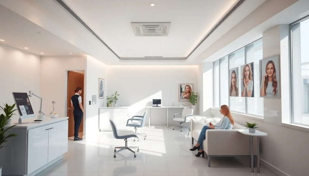 落ち着いた色調の現代的で居心地の良いクリニック内装の中で、表示される美容整形クリニックおすすめ口コミ・評判情報の画像