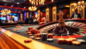 SODO casino scene showcasing exciting betting action with poker chips and roulette.