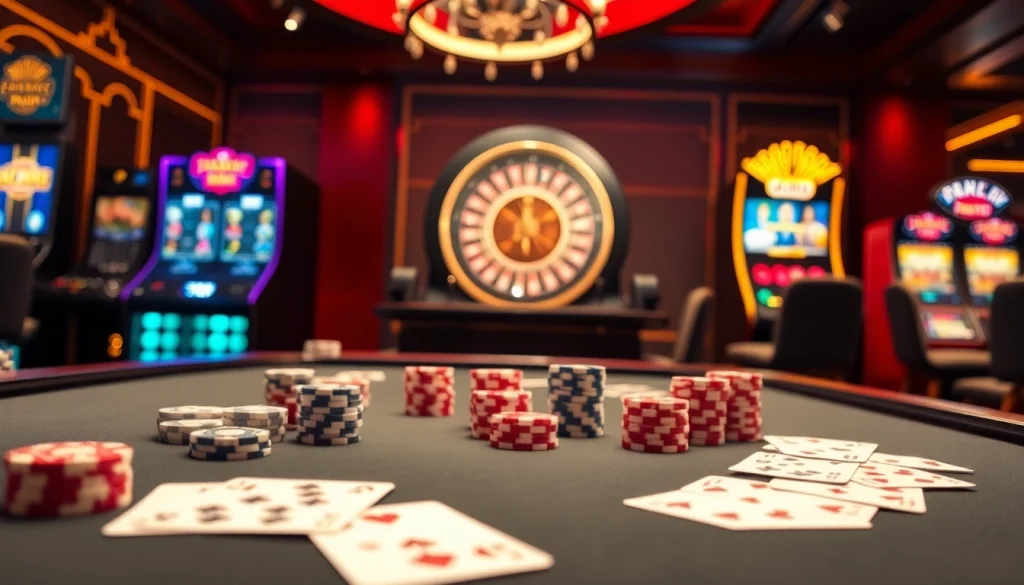Experience the excitement of tt88 with vibrant casino games featuring poker chips and roulette.