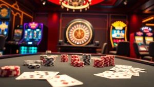 Experience the excitement of tt88 with vibrant casino games featuring poker chips and roulette.
