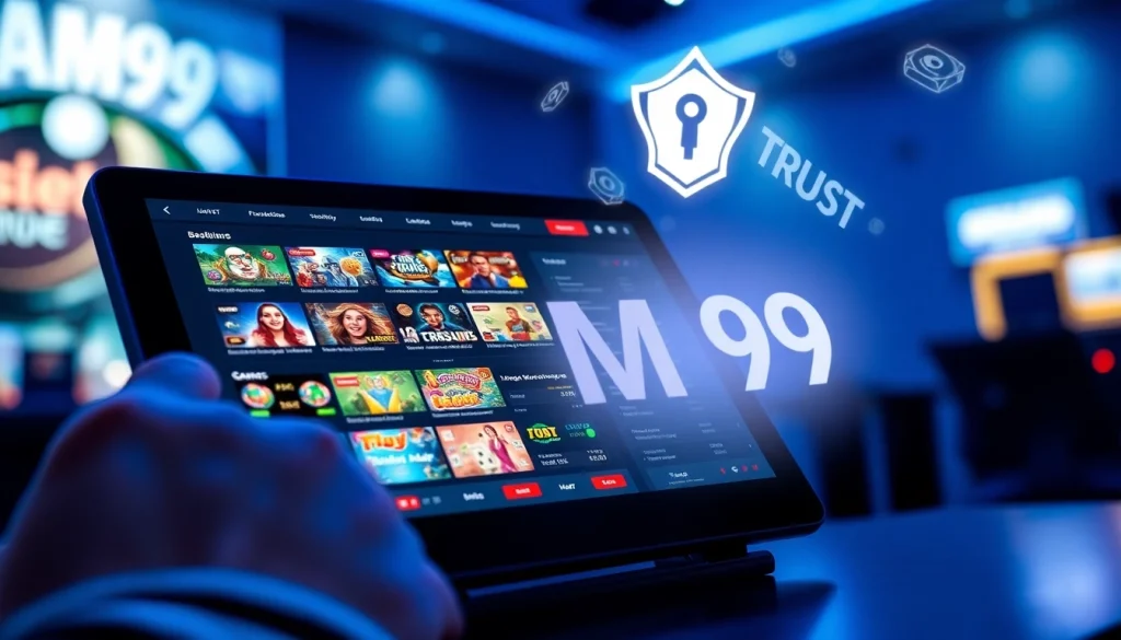 MM99 online betting platform interface showcasing vibrant games and security features in a user-friendly setup.