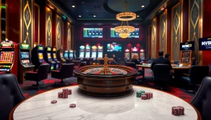 Players engaging in a thrilling game at MV88's casino tables, showcasing excitement and vibrant atmosphere.