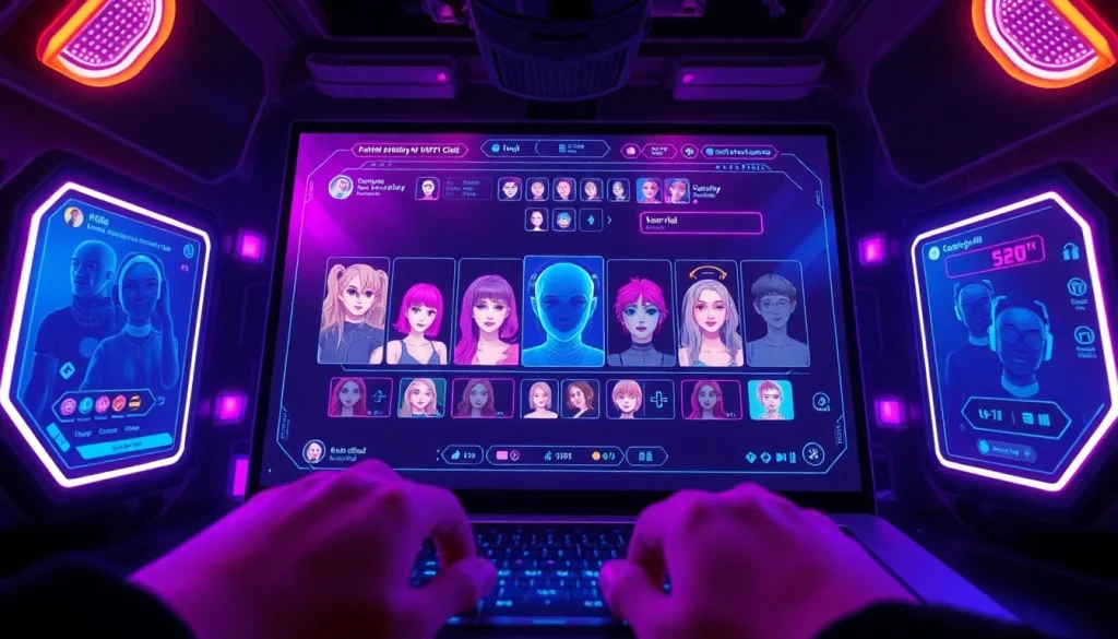 Engaging NSFW character AI chat experience with vibrant interfaces and customizable characters.