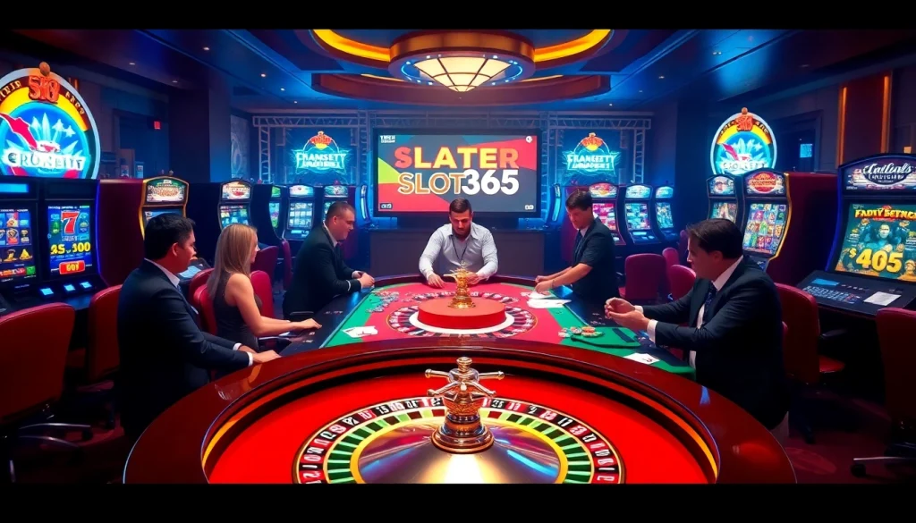 Experience high-stakes gameplay at slot365 with vibrant roulette tables and thrilling slot machines.