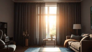 Verduisterende gordijnen in een stijlvolle woonkamer die privacy en comfort bieden.