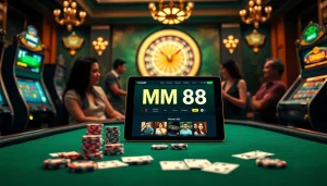 Engage with MM 88 at a luxurious online casino featuring exciting gameplay and elegant decor.
