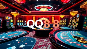 Experience the excitement of QQ88 with vibrant casino games and engaging betting scenes.