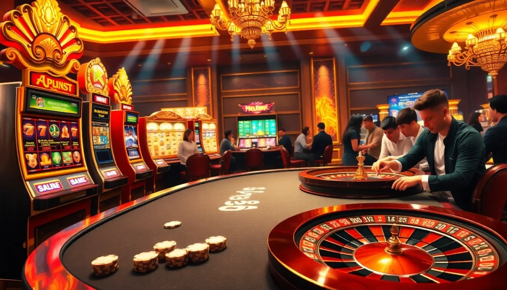 Engaging players in a thrilling game session with apk jaya at an elegant casino.