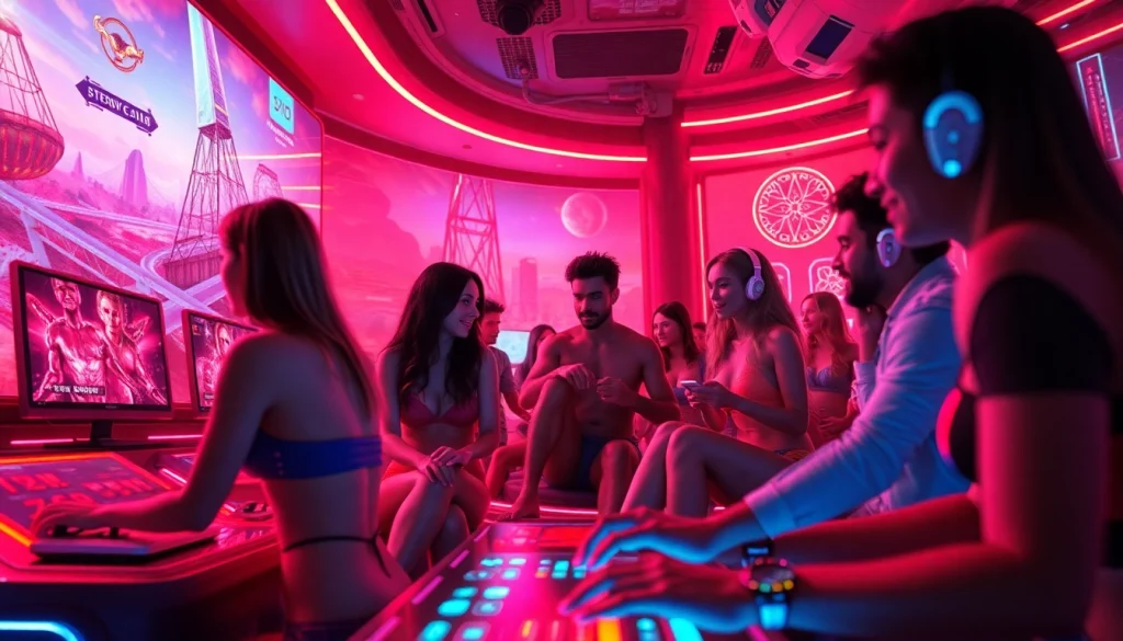 Immersive AI-driven sex games scene showcasing interactive characters and digital landscapes.