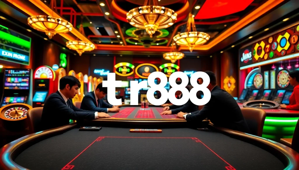Experience thrilling gameplay at tr88 with vibrant casino activities and engaging poker scenes.