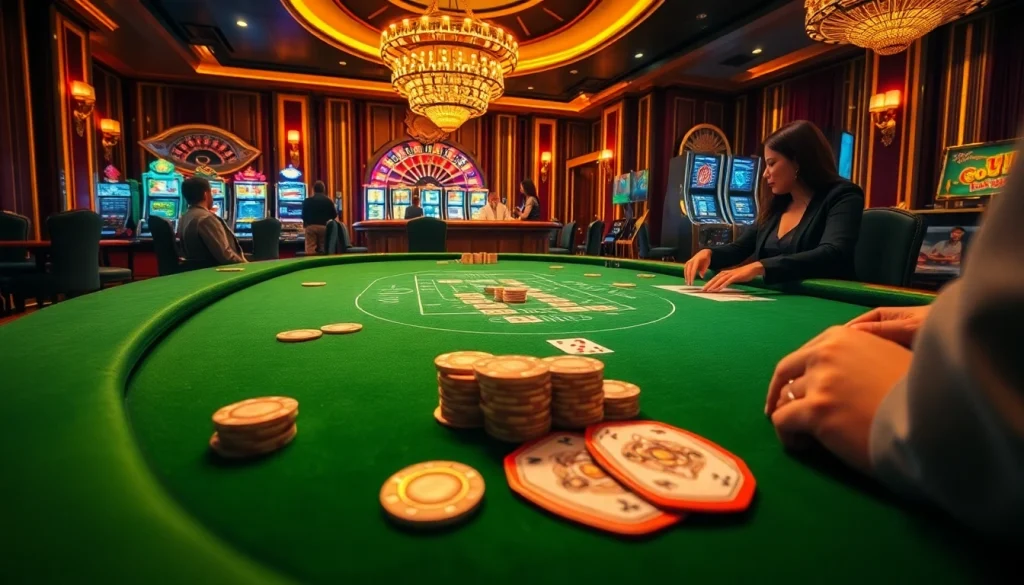 Cảnh chơi poker hấp dẫn thể hiện sự phấn khích của BetVIP, với các chip poker và những lá bài sống động trên bàn casino sang trọng.