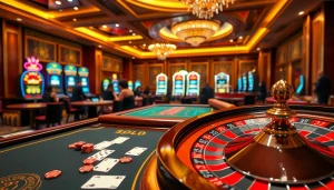 Trải nghiệm lối chơi đầy kịch tính tại 24kclub trong một casino sang trọng với bàn chơi sinh động và roulette.