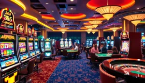 Players enjoying dynamic 365 slot games in a luxurious casino setting filled with excitement.