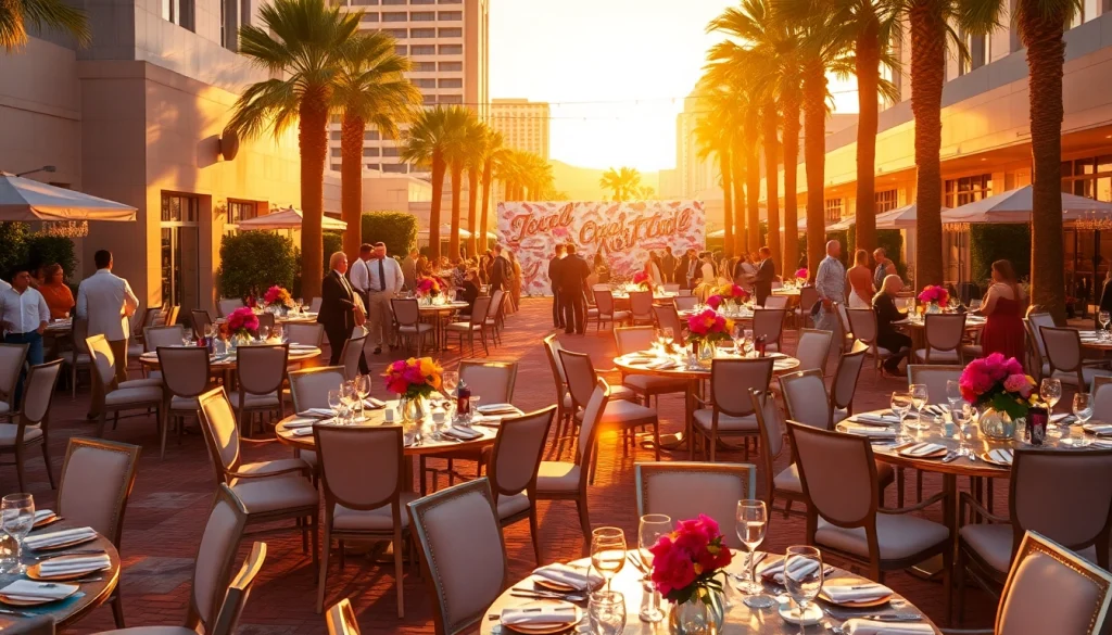 Las Vegas Chair Rentals with elegant styles for outdoor events set in a luxurious ambiance.