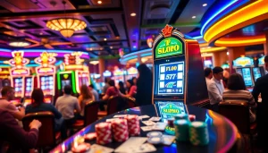 Para pemain menikmati pengalaman permainan slot yang mendebarkan dengan Slot Depo 5rb dalam suasana kasino yang dinamis.