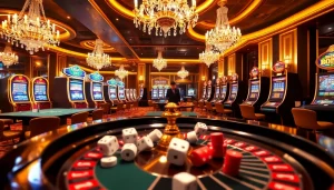 Register to play exciting casino games with vibrant tables and thrilling atmosphere.