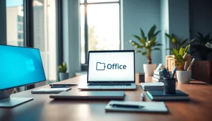 在现代办公笔记本电脑上展示的 WPS Office 软件，突出工作效率。