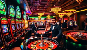Experience thrilling gameplay at 555win with vibrant casino scenes and high-stakes excitement.