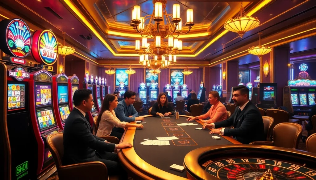 Experience the thrill of slot365 with vibrant slot machines and an engaging poker atmosphere.