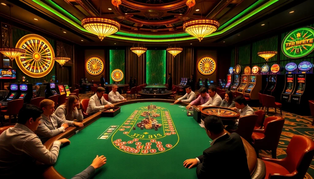 Experience the thrill of TR 88 at a top-notch poker table in a vibrant casino setting.