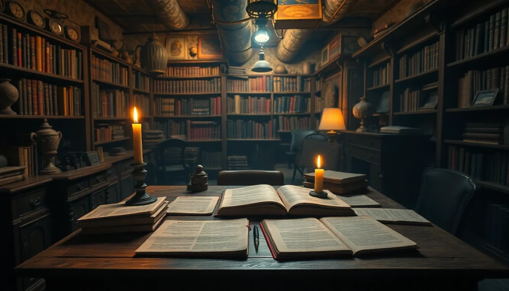 The hidden wiki's mysterious underground scene with cryptic notes and warm candlelight