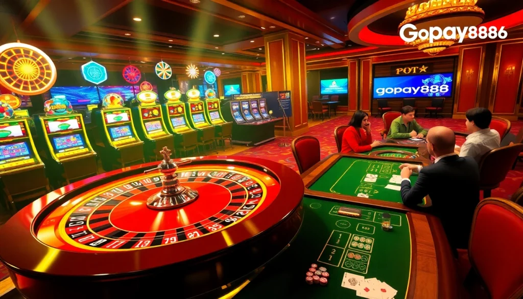 Experience the thrill of casino gaming with Gopay88's vibrant roulette and poker tables.