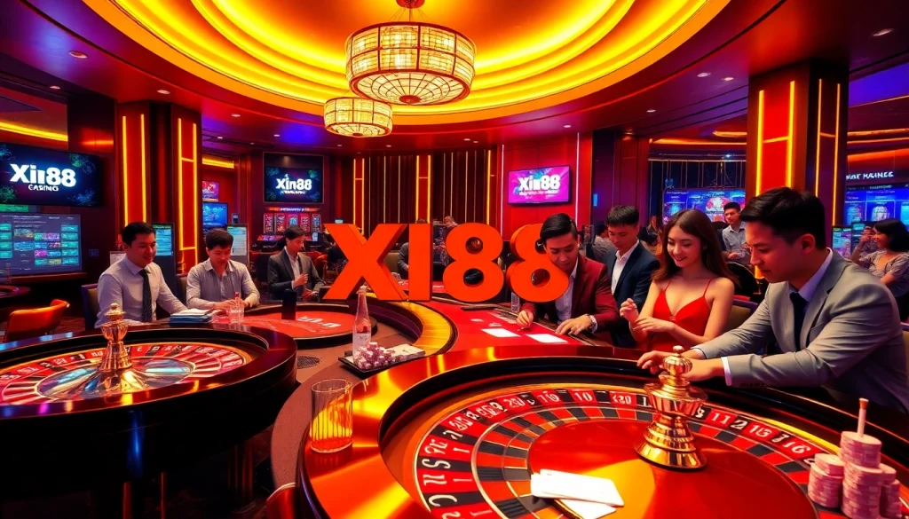 Experience exhilarating gaming action at Trang chủ xin88 with vibrant roulette and poker games.