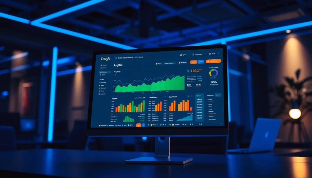 Visual representation of an SEO Rank Tracker analytics interface highlighting key metrics.