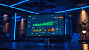 Visual representation of an SEO Rank Tracker analytics interface highlighting key metrics.