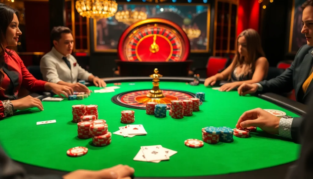Experience thrilling gameplay with u8888 at a luxurious poker table surrounded by excitement.