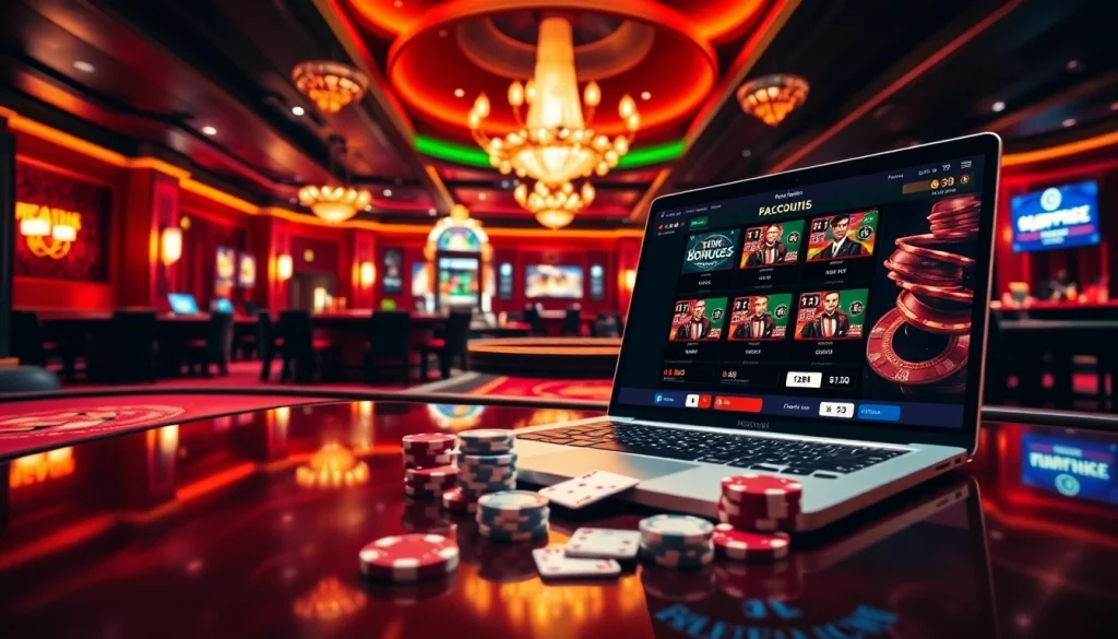 Participez à une expérience passionnante de casino en ligne avec des jeux dynamiques, des cartes et des roues de roulette.