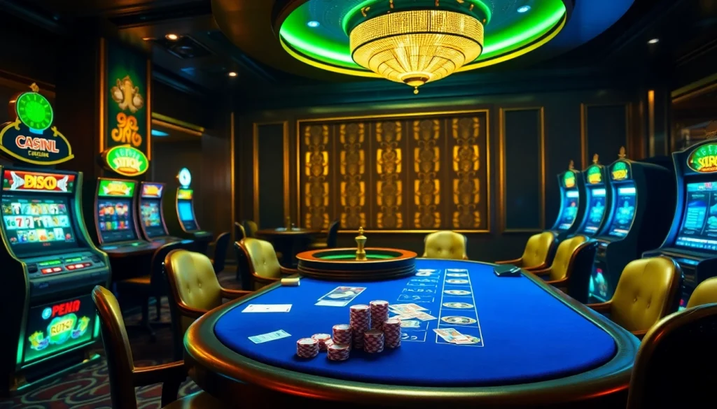 Players engage in a high-stakes poker game at Jogoluck casino, showcasing luxury and excitement.