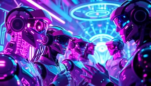 Engaging scene of user interactions with vibrant NSFW AI characters in a virtual reality environment.