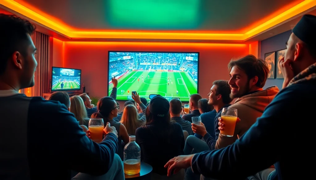 Exciting live sports viewing experience with diverse fans enjoying 토토티비 in high definition.