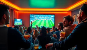 Exciting live sports viewing experience with diverse fans enjoying 토토티비 in high definition.