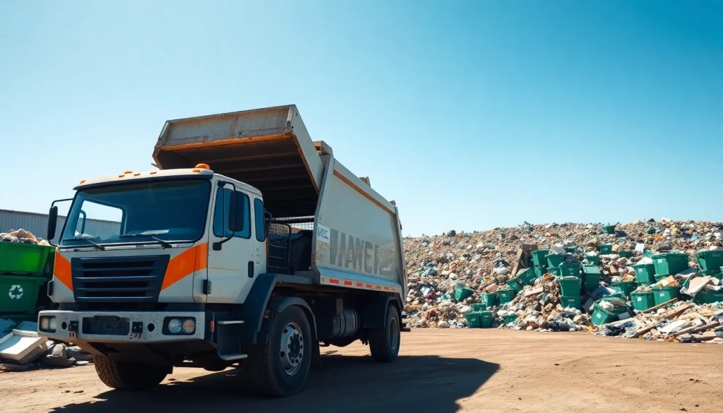 Unloading waste materials at the Bonnyville dump, illustrating responsible waste management.