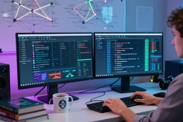 Detailed analysis of verified darknet market links 2026 displayed on multi-monitor setup in a professional cybersecurity workspace.